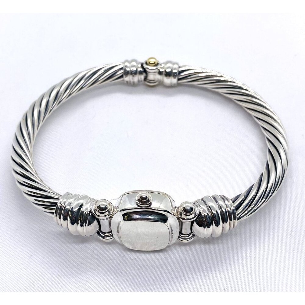 David Yurman Hinge Watch Case Bangle Bracelet 925 585 14k 8.5"